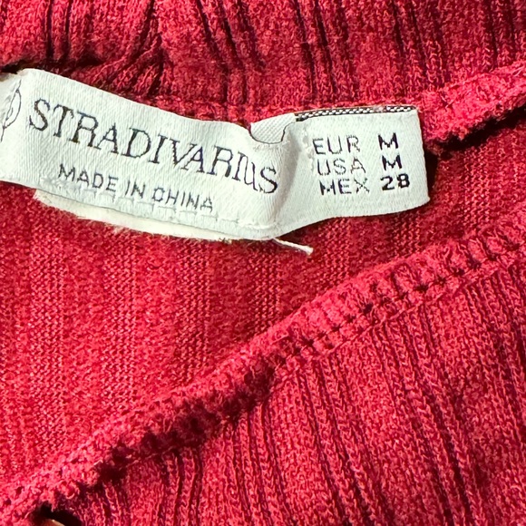 Y2K Stradivarius Ribbed Mock Turtleneck Knit Top size Medium - Picture 5 of 5